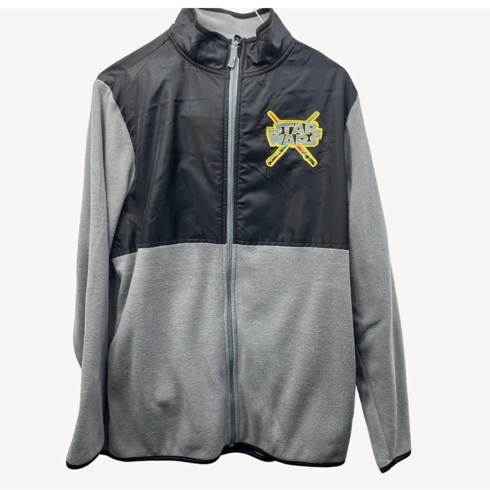 Disney Star Wars Mens Size Medium Full Zip Fleece Jacket- Embroidered Patch